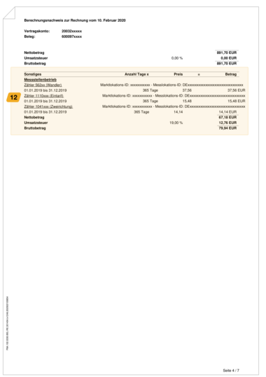 Seite 4 einer Beispielabrechnung einer PV-Anlage über 10 kW