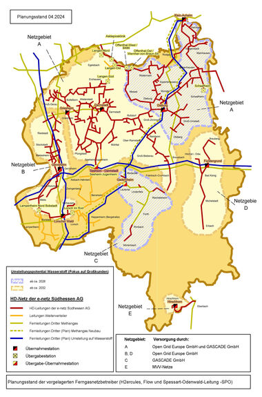 Übersichtskarte Verteilnetz der e-netz Südhessen